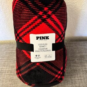 Victoria's Secret PINK Red and Black Plaid Blanket
